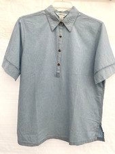 VTG 80s..ORVIS..4 BUTTON PULLOVER..CHAMBRAY..SHIRT..NEW..L
