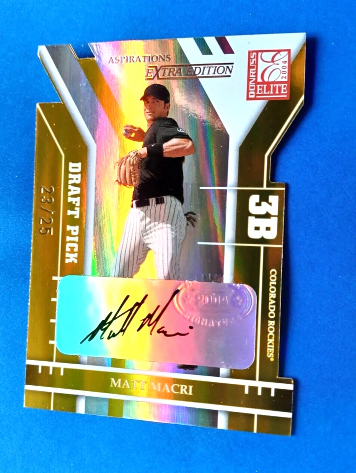 2004 DONRUSS ELITE MATT MACRI #304 GOLD ASPIRATIONS RC AUTO /25 COLORADO ROCKIES - Image 2 of 3