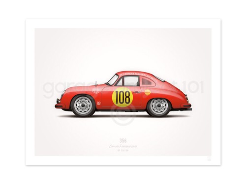 1953 356 La Carrera Panamericana GP Edition Illustration Poster Print (18 x 24) - Picture 2 of 2