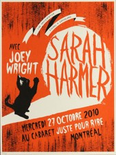 Sarah Harmer and Joey Wright 2010 Poster Au Cabaret Juste Pour Rire Montreal