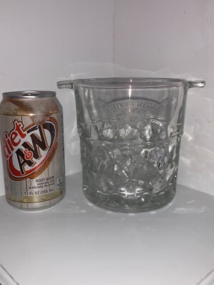 Pretty CHIVAS REGAL 12 Whiskey GLASS ICE BUCKET  Made in France 