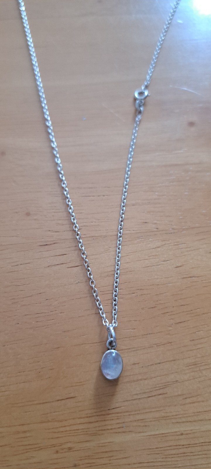 925 Solid Silver Cabochon Moonstone Necklace, 18i… - image 11