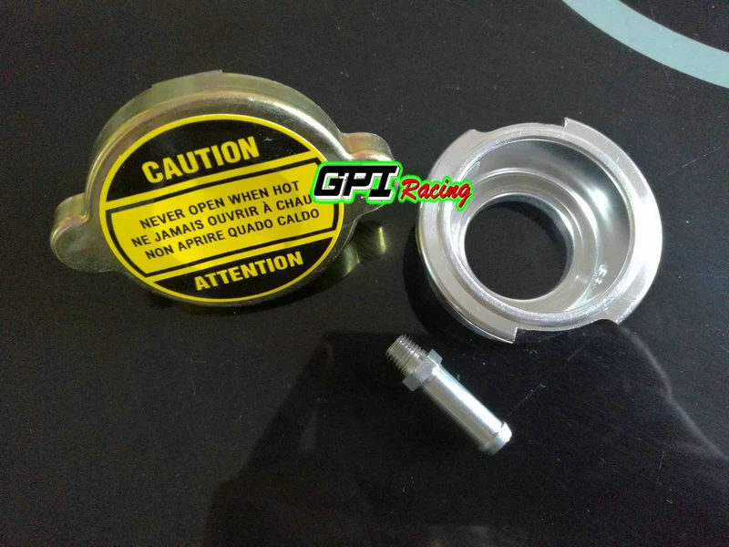 Cuello de llenado de radiador soldado Billet aluminio + 1 tapa de radiador gratis 1,1pa NUEVO Foto 3 de 4