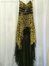 Cassandra Stone Mac Duggal Formal Dress Flash Animal Print Hi-Lo Size 2 NWT