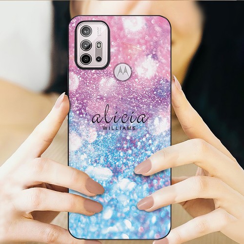Glitter Personalised Name Phone For Motorola Moto G14 G84 G54 E14 G85 Case Cover - Picture 72 of 102