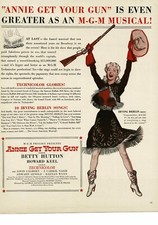 ANNIE GET YOUR GUN Betty Hutton Howard Keel 1950 Movie Promo Vintage Ad