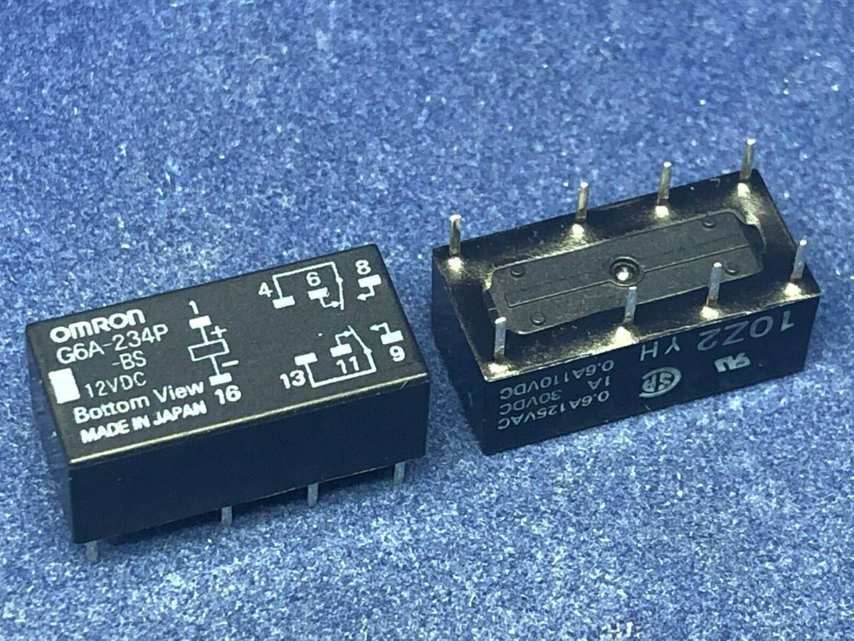 Omron G6A 234P ST US DPDT PCB Mount Relay 24V dc For Use In Low Sig
