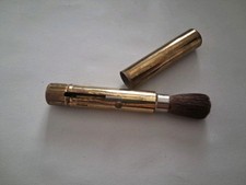 Pędzel kosmetyczny wysuwany mosiądz, vintage, patyna, około 1900 roku