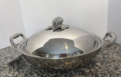 Ruffoni Opus Prima Hammered Stainless-Steel Wok 12  w/ Tomato Knob, 4 3/4-Qt