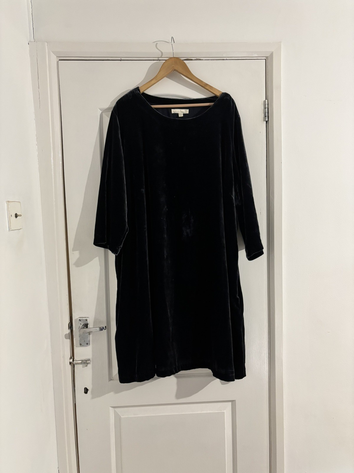 Seasalt Cornwall Boscawenun Dress Velvet lined Dark Night Size 26 - 28 evening