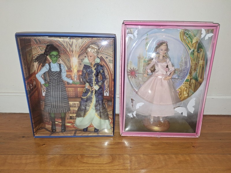 LOT OF 2: Elphaba Madame Morrible doll  pack, Glinda Wicked movie collector doll
