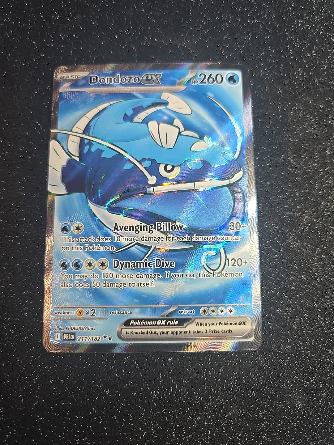 Pokemon TCG: 2025 Destined Rivals Ultra Rare Full Art Dondozo EX (211/182)