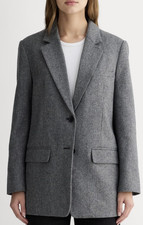 EVERLANE Gray Women The Oversized Blazer Jacket Wool Blend fully lined Gray Sz 2