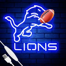 Football Team Neon Sign, Cool Dimmable Light Up Football Team Logo Hanging US...