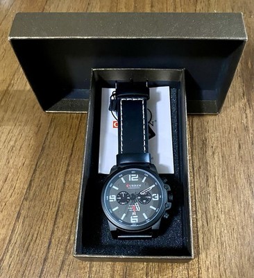 Curren Men's Chronograph Watch Stainless Steel Model 8314 Quartz Leather Strap