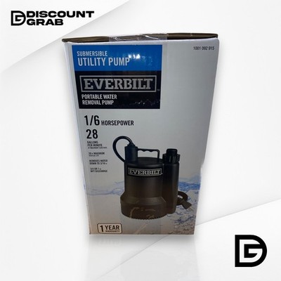 1/6 HP Plastic Submersible Utility Pump (NEW/OPEN BOX)