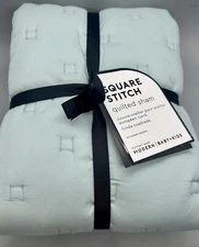 Pottery Barn Modern Baby+Kids Square Stitch Quilted Pillow Sham Euro Square AQUA