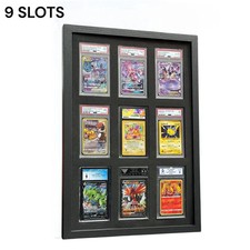 Graded Card 9 Slot Display Wall Hanging Frame for CGC Beckett Pokeman Topps Card