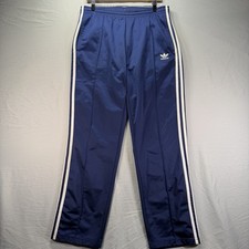 Vintage Adidas Track Pants Mens Medium Blue Three Striped Trefoil Logo Pockets