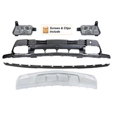 Front Lower Bumper Cover Kit For 2022-2025 Chevy Silverado 1500 w/ Skid Plate