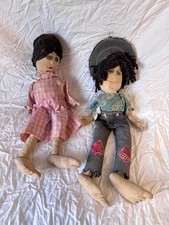 Vintage Blue Ridge Hearthside Plush Stuffed Country Man  Woman Doll 17  