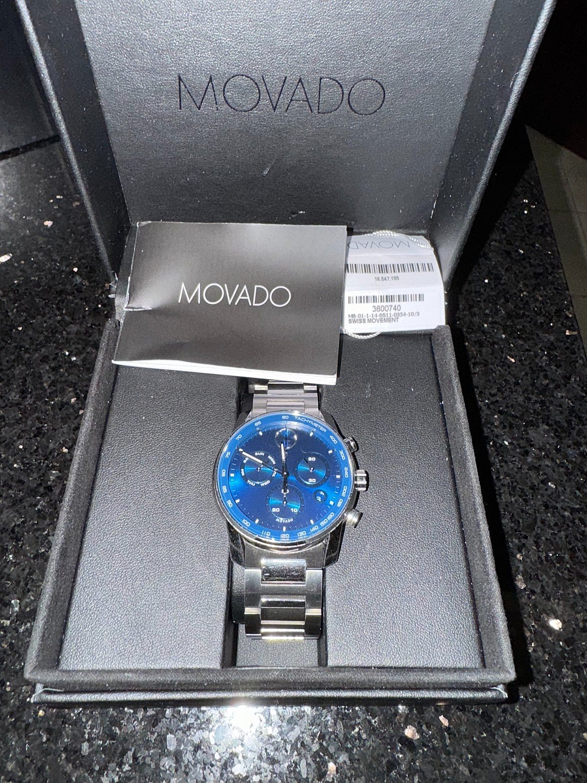 Movado Bold Blue Chronograph MB01146611035410  wa… - image 1