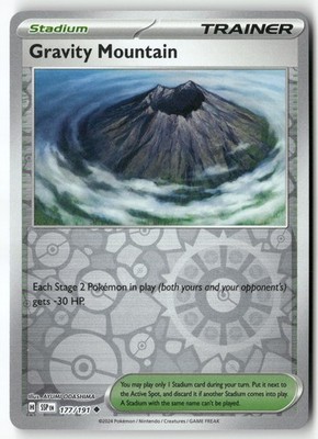 Gravity Mountain Uncommon SV08: Surging Sparks 177/191 NM Reverse Holo