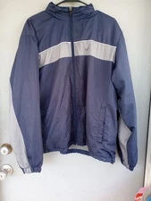 Starter Men's Navy Blue Sapphire Windbreaker Embroidered Logo XL EUC