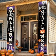 KatchOn Happy Halloween Door Banner - XtraLarge, 72x12 Inch | Purple and Blac...