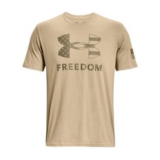 Under Armour 1370811 Men's UA Freedom Logo T-Shirt, Sand/Federal Tan, Large