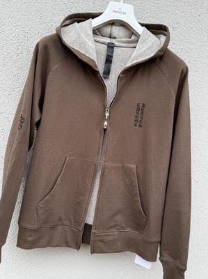 Chrome Hearts vertikales Logo Reißverschluss Hoodie Herren SMALL braun BRANDNEU mit Etikett