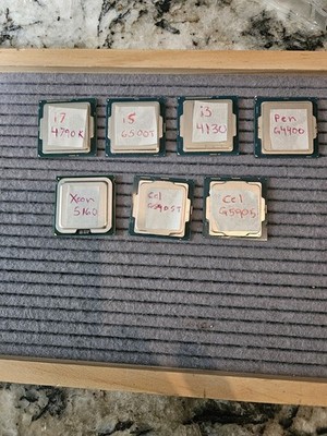 Intel Processor Lot of 7 Various Sockets Intel