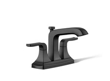 KOHLER Rubicon 4 in. Centerset 2-Handle Bathroom Faucet in Matte Black