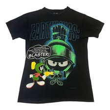 1993 Vintage Marvin The Martian Earthlings T-Shirt S.Stitch Made In USA Black M
