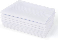 Scotamalone Men'S Handkerchiefs 100 Soft Cotton White Hankie Hankerchieves