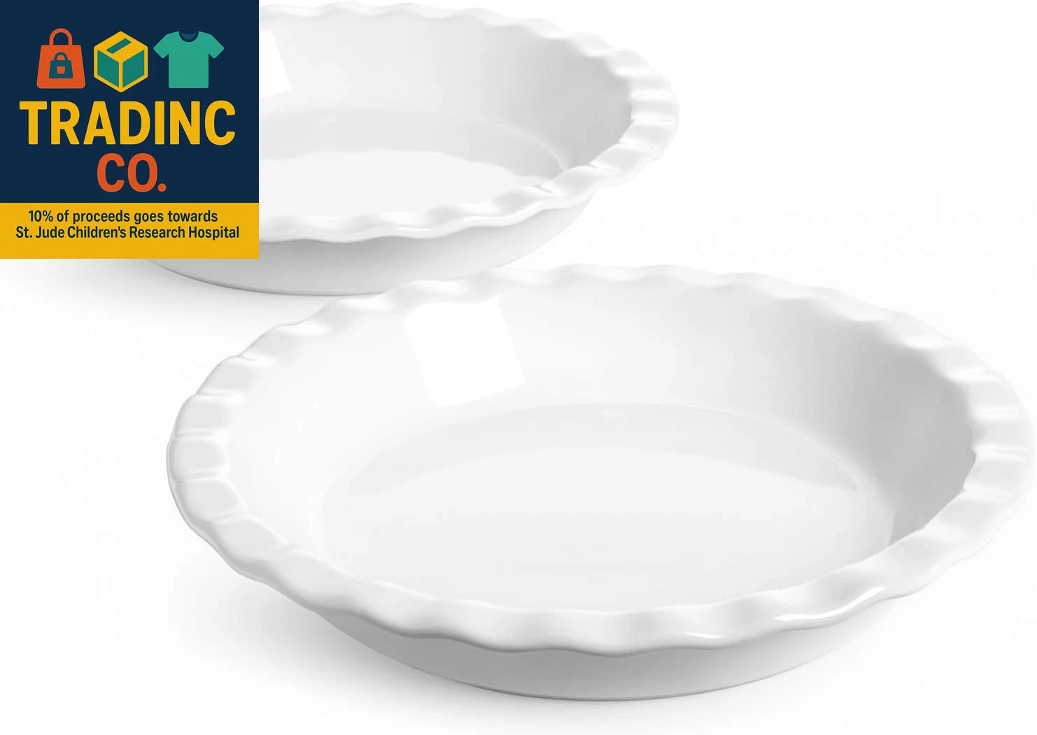 Ceramic Pie Pans for Baking, 9 Inches Pie Plate for Apple Pie, round Baking Dish