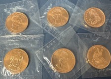 Lot of 6 U.S. Mint First Spouse Bronze Medals Sealed Louisa Adams Tyler Monroe