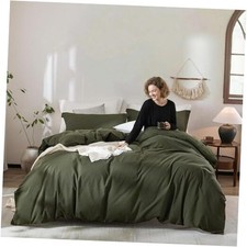 Olive Green Duvet Cover King Size, King 104" x 90" Olive Green-no Comforter