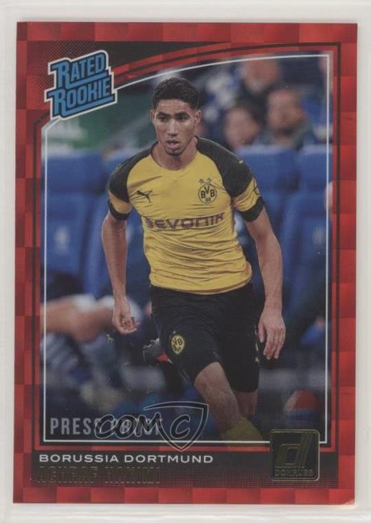 2018-19 Panini Donruss Rated Rookie Press Proof Red Achraf Hakimi #181 0ri9