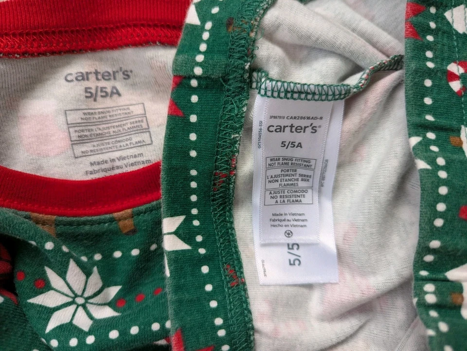 Lote de 5 juegos de pijama para niño talla 5 tema navideño largo John pijama separado Navidad Foto 3 de 4
