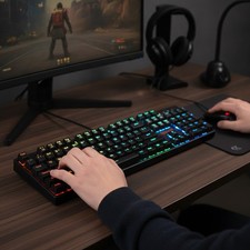 K582 RGB Backlit Wired Gaming Keyboard with 104 Keys - Ultimate Performance