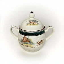 Noritake KELTCRAFT Sugar Bowl with Lid Ireland Pursuit Fox  Hunt Scenes