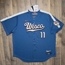 Milwaukee Brewers Jackson Chourio 11 Blue Connec Jersey Mens Size S-3XL NWT