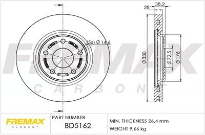 Remax BD-5162 Brake Disc for Fiat