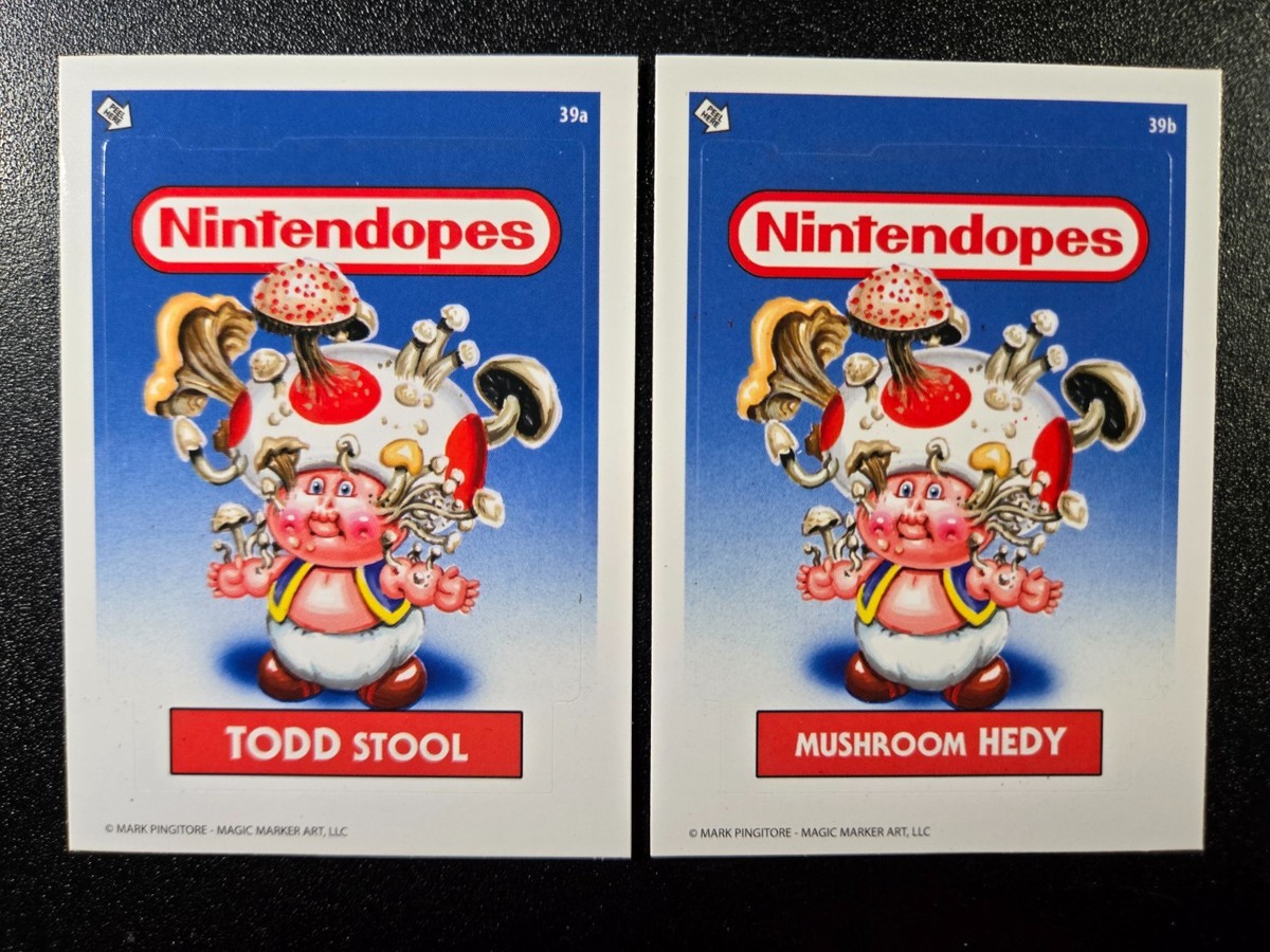 Super Mario Bros Toad Nintendo Garbage Pail Kids Spoof Nintendopes