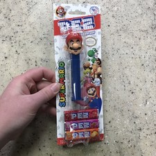 PEZ Super Mario Dispenser & Candy Nintendo Orange Strawberry Cherry New Sealed