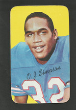Original 1970 Super Football Card OJ SIMPSON Buffalo Bills NFL No. 24 ROOKIE RC. rookie card picture