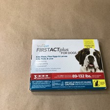 Tevrapet FirstAct Plus Flea  Tick Spot Treatment for Dogs 89 - 132 Lbs 3 Dose