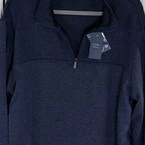 Nuevo Pullover Cremallera Cuarto Para Hombres XL Azul Marino Suéter Camisa Manga Larga Marca PD&C Foto 4 de 4