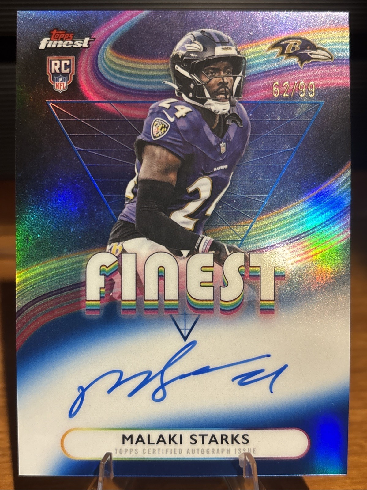 2025 Topps Finest - Rookie Finest Autographs Malaki Starks #RFA-MS Blue...